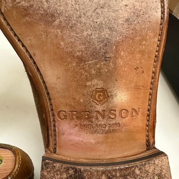 EXCELLENT Grenson Men's Floyd Suede Penny Loafers Snuff Brown US 11 / UK 10 - Picture 12 of 13